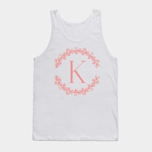 Pink Monogram- Letter K Tank Top